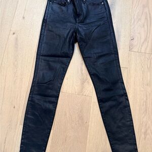 Good American Women’s Good Legs Coated Black Skinny Jeans